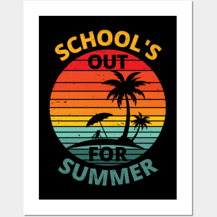 Vintage Retro Schools Out for Summer Last Day of School Posters and Art